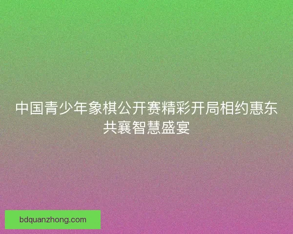 中国青少年象棋公开赛精彩开局相约惠东共襄智慧盛宴